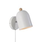 Nordlux Gaston Wall Light Metal and Wood White | Suitable for E27