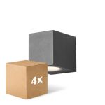 Multipack 4x D'Lite Wall Light Vrebos Aluminium Black | Suitable For 1x GU10