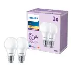 Multipack 2x Philips Bulb LED E27 Pear Frosted 8W 806lm - 827 Extra Warm White